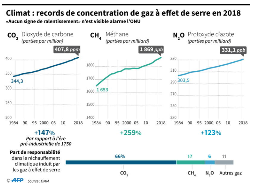 Infographie GES AFP/OMM