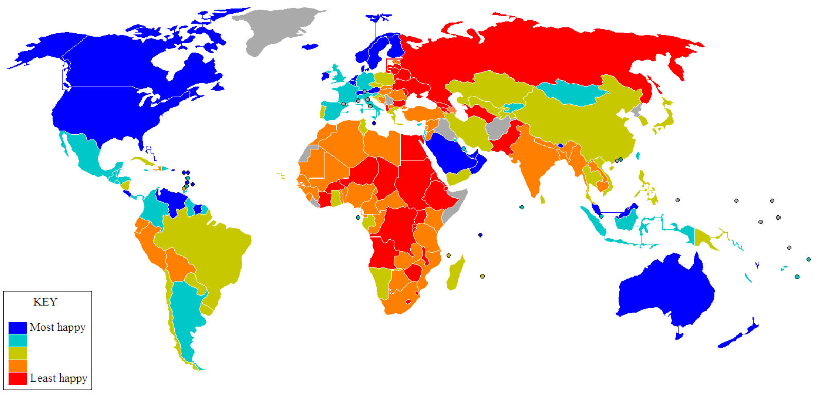 World happiness map
